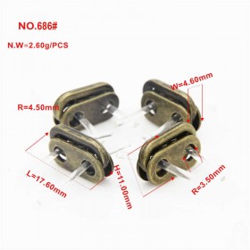 Gold/Platinum/Rose Gold/Glossy black/Bronze/White/Matte black-Alloy Spring Buckle