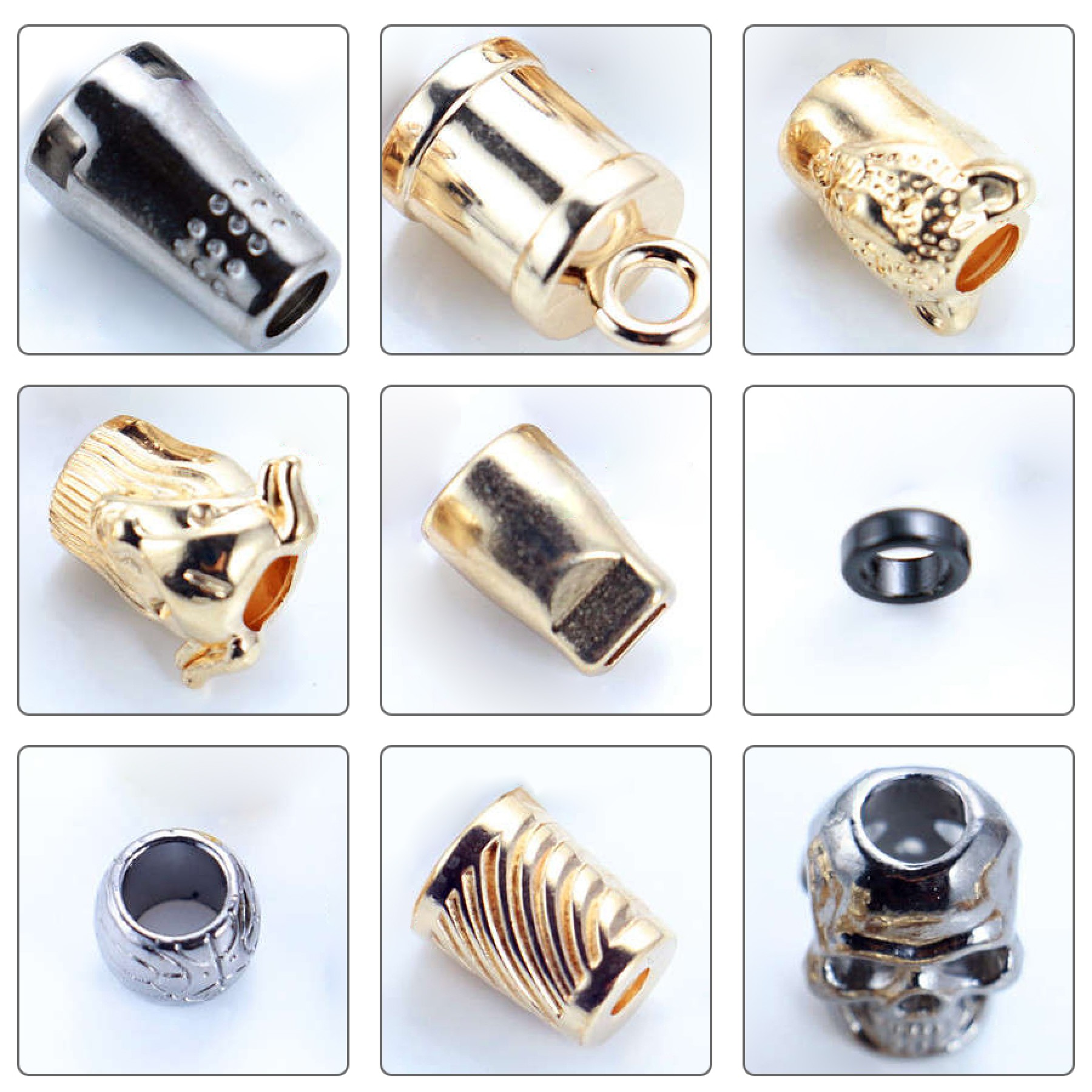 Gold/Bronze/Platinum/Matte black/White/Glossy black/Rose Gold-Alloy End Stopper